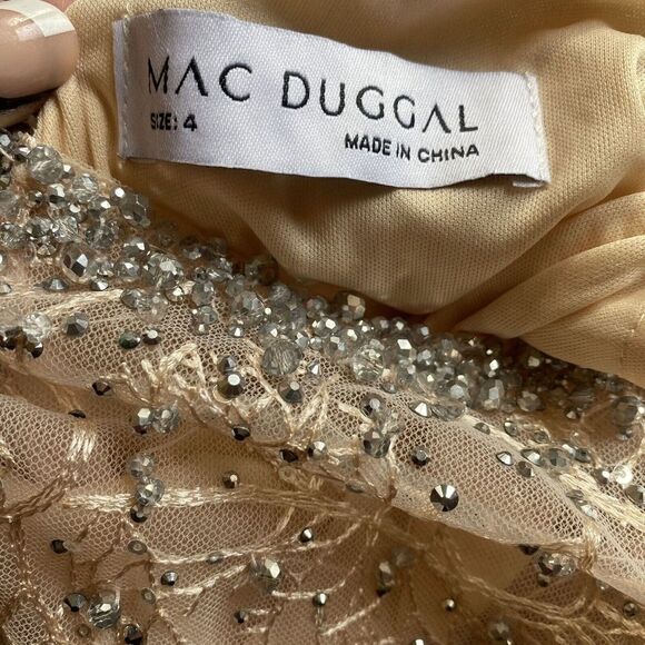 Mac Duggal Butterfly Sleeve Trumpet Evening Gown Dress Pink Sz 4 $598 prom bride - Picture 8 of 11